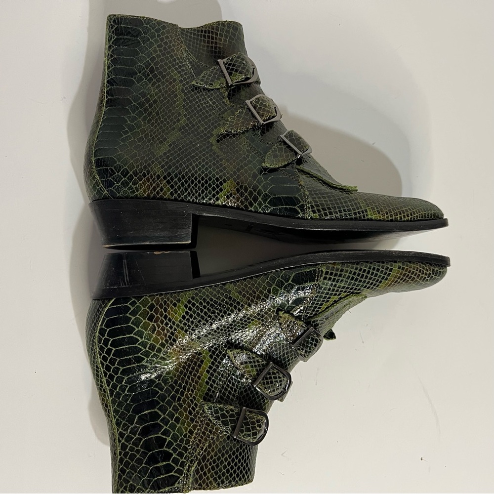 Modern Vice Jett Green Snake Leather Boots EU 38 - Picture 6 of 12